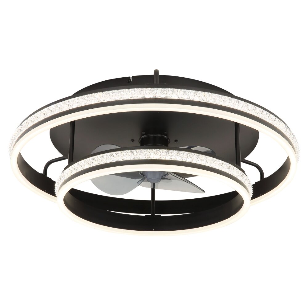 Lámparas Globo Lighting Kendall lámpara ventilador de techo LED Negro, 1 luz, Mando a distancia main product photo