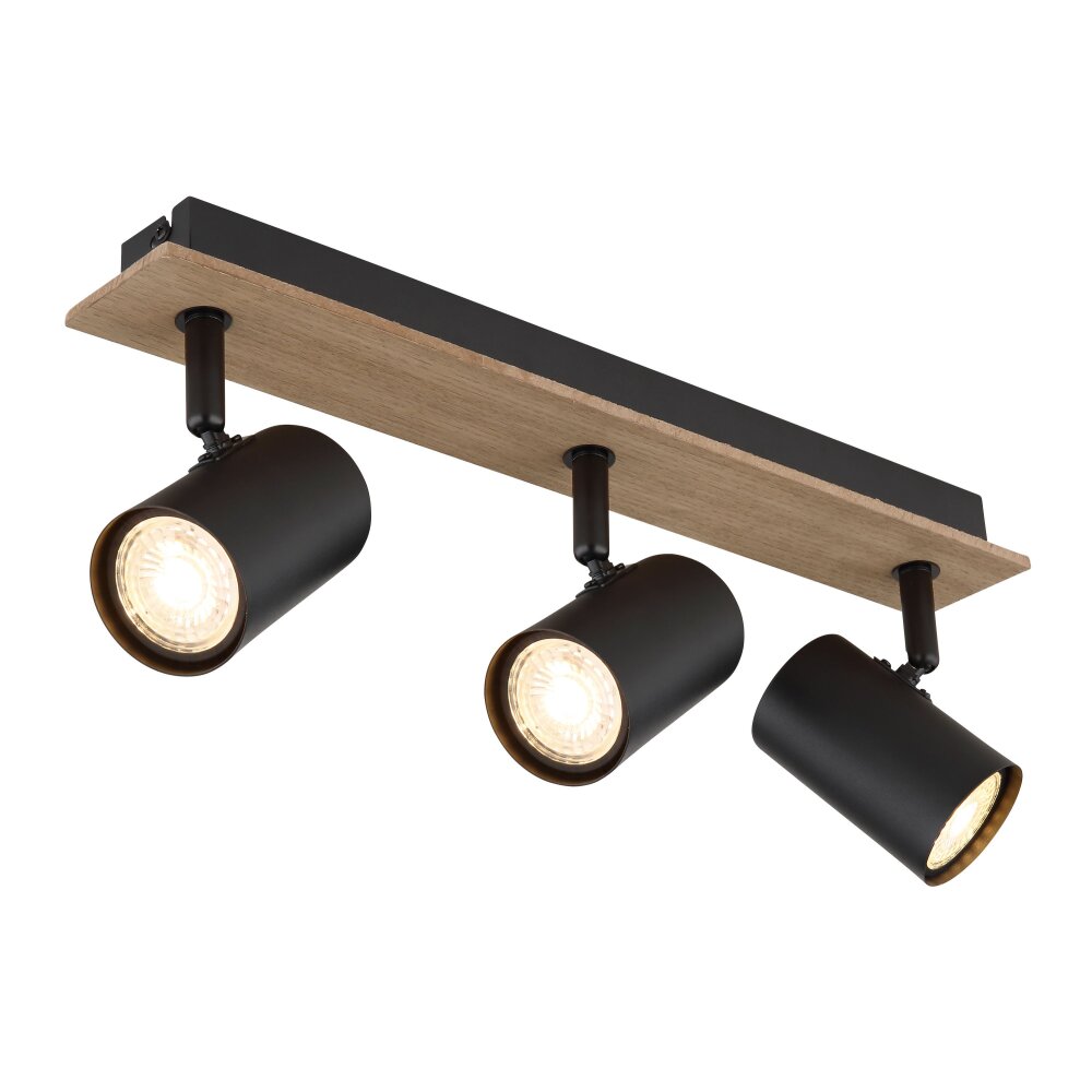 Lámparas Globo Lighting Linca Plafones, Spot techo, Apliques, Spot de pared Crudo, Negro, 3 luces main product photo