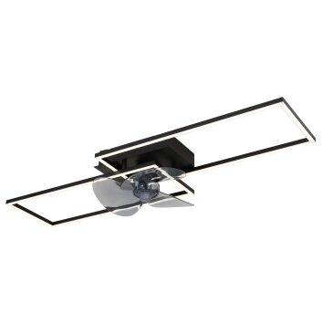 Lámparas Globo Lighting Tatjana lámpara ventilador de techo LED Negro, 1 luz, Mando a distancia