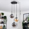 Gastor Lámparas suspendidas, Luminarias esféricas Colores ámbar, Ahumado, 3 luces