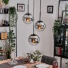 Gastor Lámparas suspendidas, Luminarias esféricas Cromo, Ahumado, 3 luces
