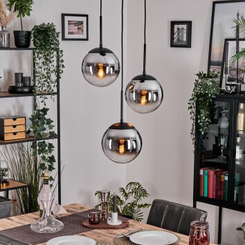Gastor Lámparas suspendidas, Luminarias esféricas Cromo, Ahumado, 3 luces