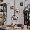 Gastor Lámparas suspendidas, Luminarias esféricas Cromo, Ahumado, 3 luces
