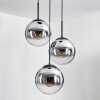 Gastor Lámparas suspendidas, Luminarias esféricas Cromo, Transparente, Ahumado, 3 luces
