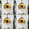 Gastor Lámparas suspendidas, Luminarias esféricas 30 cm dorado, Transparente, 3 luces