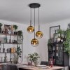 Gastor Lámparas suspendidas, Luminarias esféricas 30 cm dorado, Transparente, 3 luces