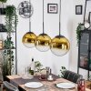 Gastor Lámparas suspendidas, Luminarias esféricas, Lámparas colgantes dorado, Transparente, 3 luces