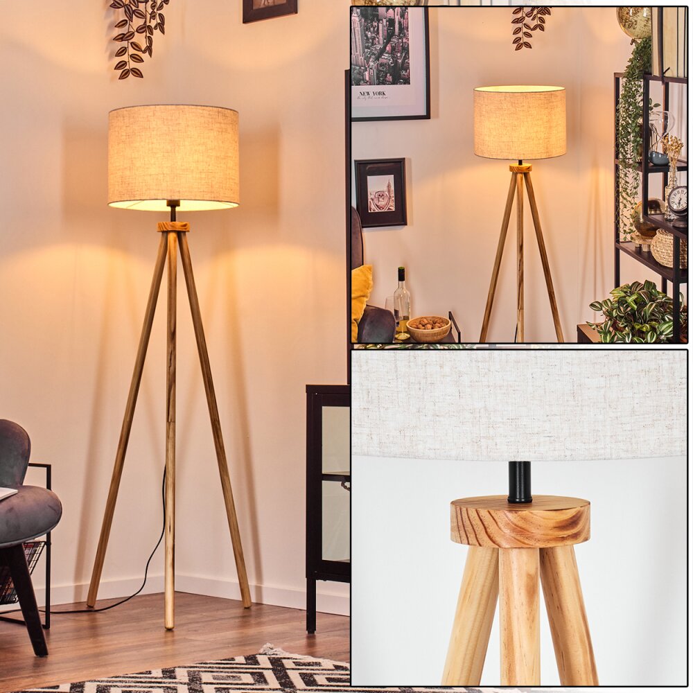 Bassagoda Lámpara de pie Crudo, Negro, 1 luz main product photo