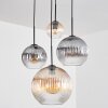 Koyoto Lámparas suspendidas, Luminarias esféricas, Lámparas colgantes Colores ámbar, Transparente, Ahumado, 4 luces