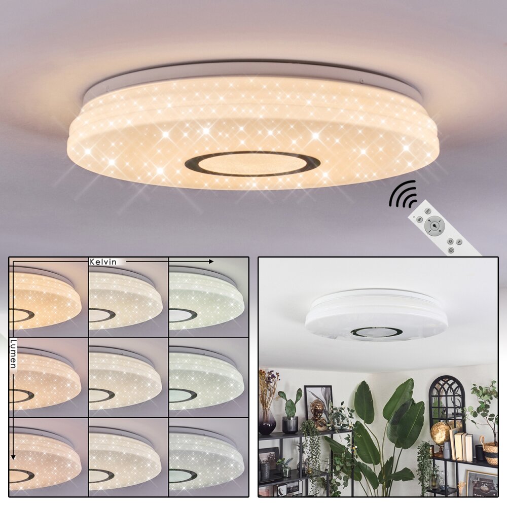 Hafdhem Plafones LED Plata, 1 luz, Mando a distancia main product photo