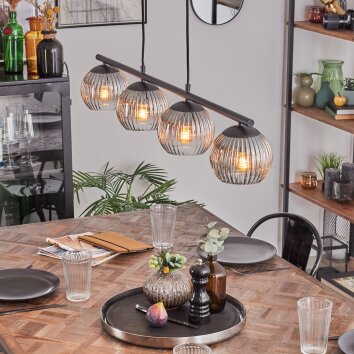 Koyoto Lámparas suspendidas, Luminarias esféricas, Lámparas colgantes Transparente, Ahumado, 4 luces