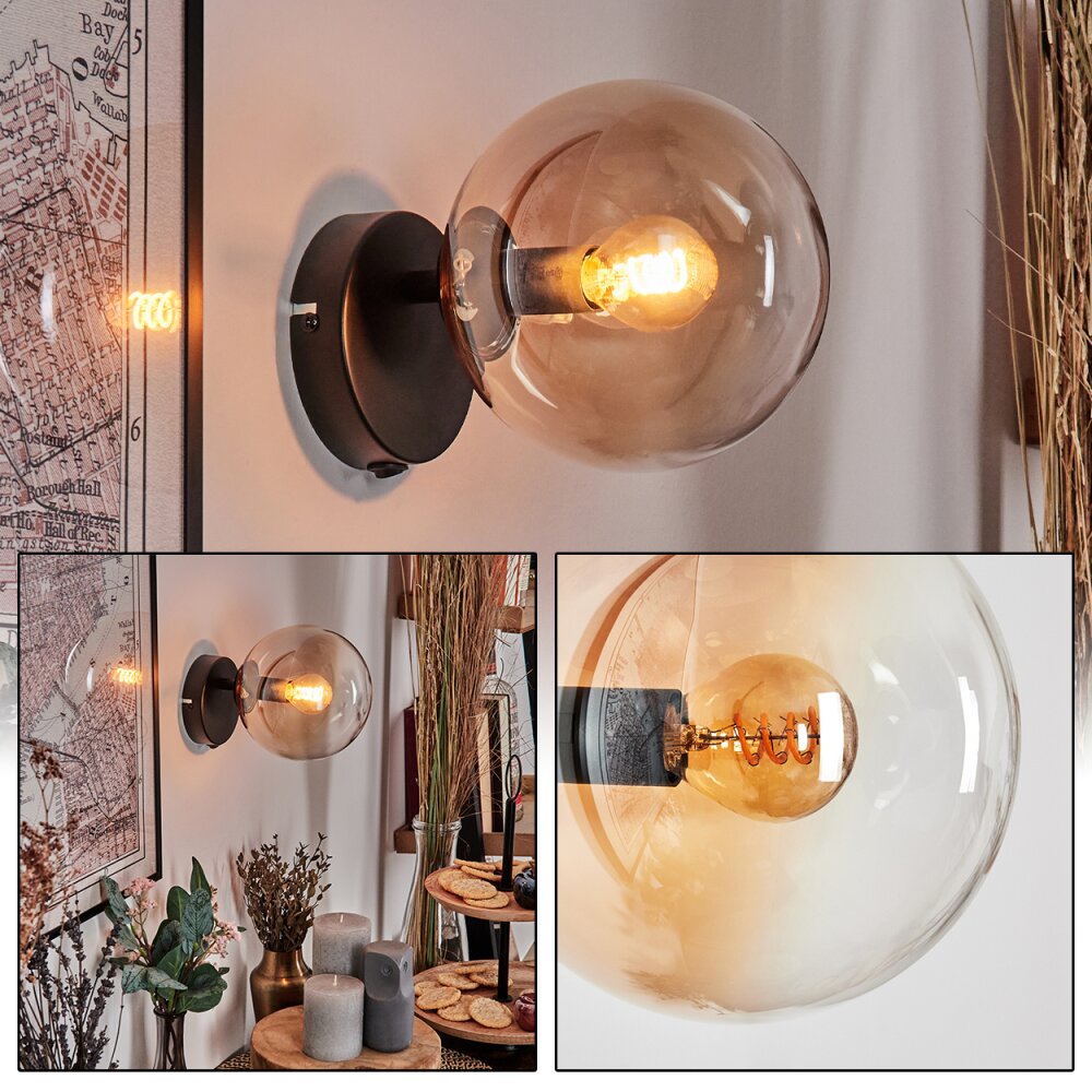 Koyoto Luminarias esféricas, Apliques, Spot de pared Colores ámbar, Transparente, 1 luz main product photo
