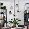 Gastor Lámparas suspendidas, Luminarias esféricas, Lámparas colgantes Cromo, Transparente, Ahumado, 5 luces