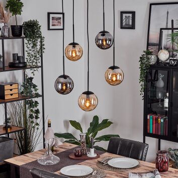 Gastor Lámparas suspendidas, Luminarias esféricas, Lámparas colgantes Colores ámbar, Ahumado, 5 luces