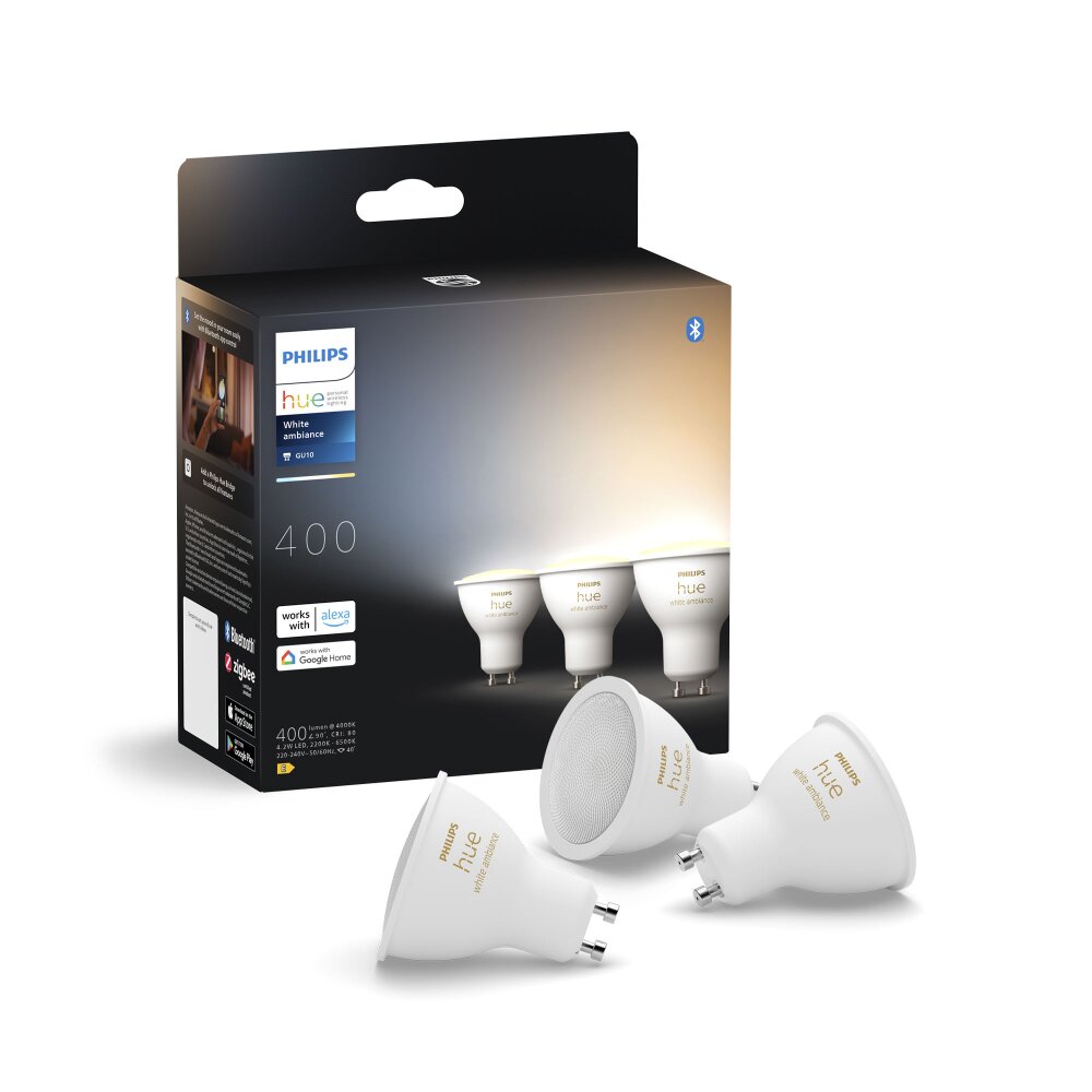Philips Hue White Ambiance LED GU10 5 Watt 2200 - 6500 Kelvin 250 Lumen main product photo