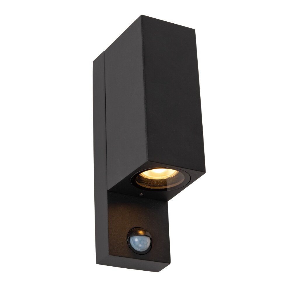 Lámparas Lucide IR Aplique de exterior Negro, 2 luces, Sensor de movimiento main product photo