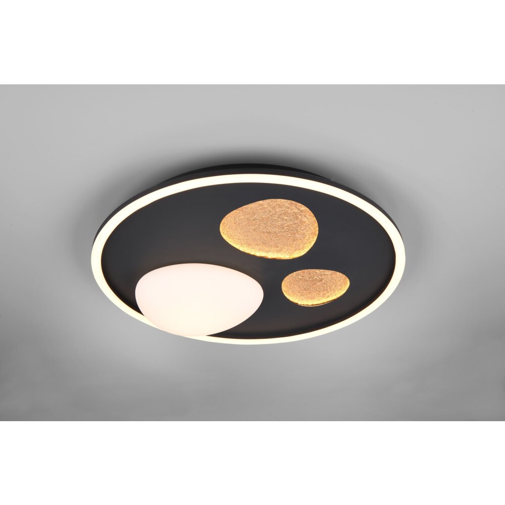 Lámparas Trio Pebble Plafones LED Negro, 1 luz, Mando a distancia main product photo