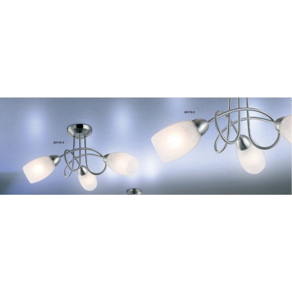 Globo MITIS Lámpara de techo Acero inoxidable, Níquel-mate, Blanca, 3 luces main product photo