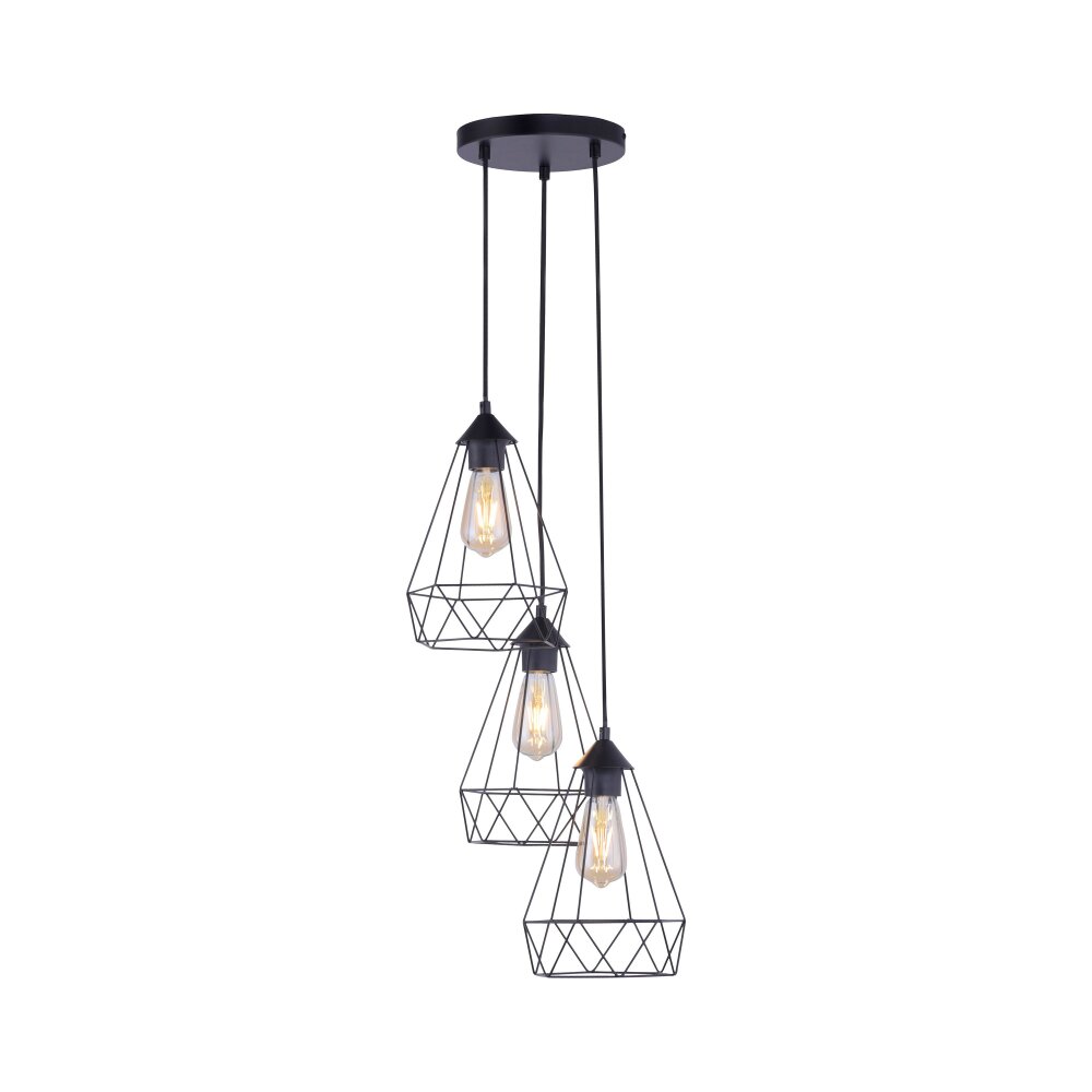 Leuchten-Direkt SKELETTON Lámpara Colgante Negro, 3 luces main product photo