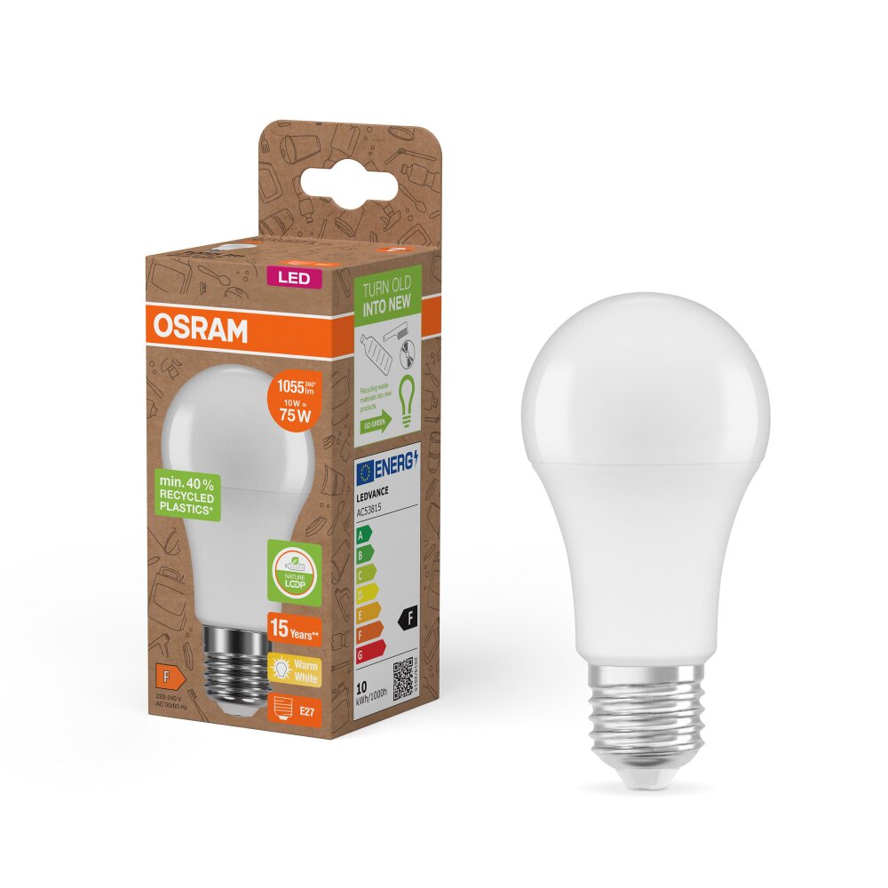 Lámparas Osram E27 10 Watt blanco cálido 1055 Lumen main product photo