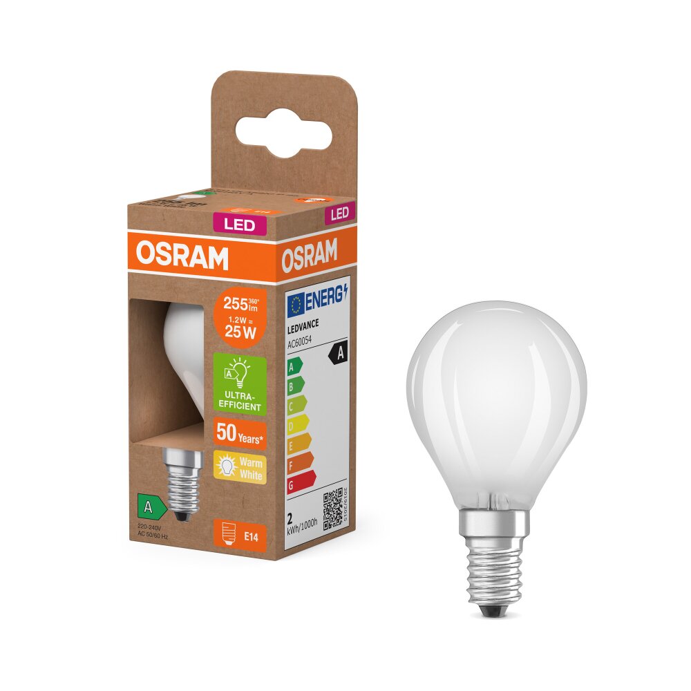 Lámparas Osram E14 1.2 Watt blanco cálido 255 Lumen main product photo