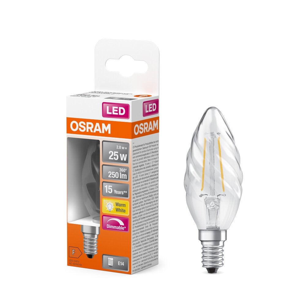 Lámparas Osram E14 2.8 Watt blanco cálido regulable 250 Lumen main product photo