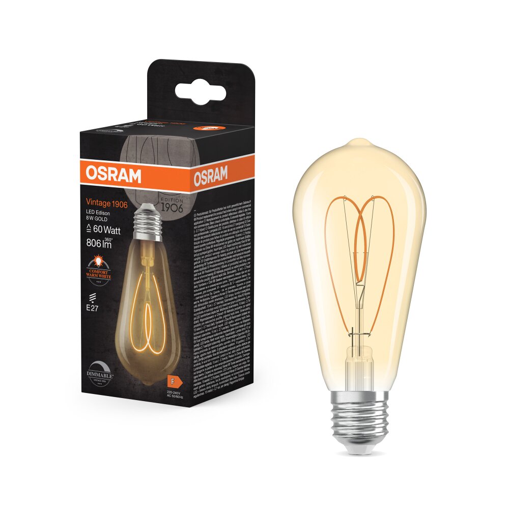 Lámparas Osram E27 8 Watt blanco cálido regulable 806 Lumen main product photo
