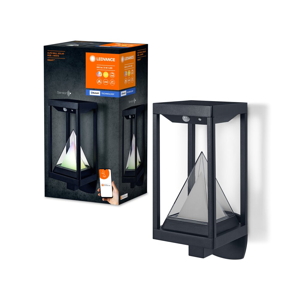 Lámparas Ledvance WIF Lámparas solares LED Negro, 1 luz, Sensor de movimiento, Cambia de color main product photo