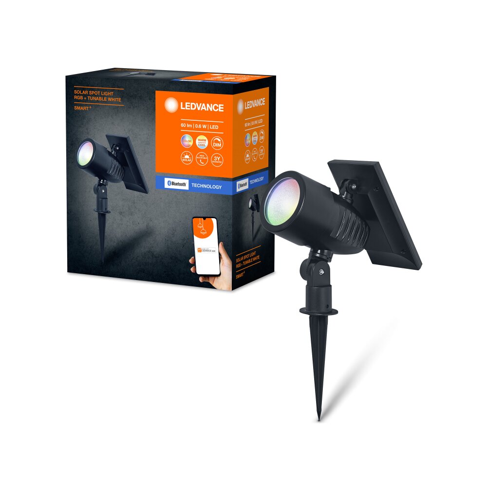 Lámparas Ledvance WIF Lámparas solares LED Negro, 1 luz, Sensor de movimiento, Cambia de color main product photo