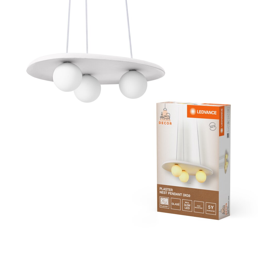 Lámparas Ledvance DECOR Plafones y apliques / Lámparas de techo y pared Blanca, 3 luces main product photo