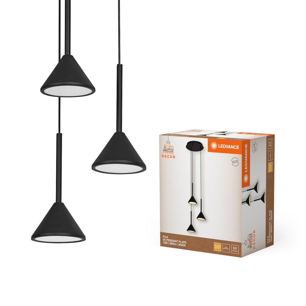 Lámparas Ledvance DECOR Plafones y apliques / Lámparas de techo y pared LED Negro, 3 luces main product photo