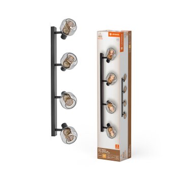 Lámparas Ledvance DECOR Plafones y apliques / Lámparas de techo y pared LED Negro, 4 luces
