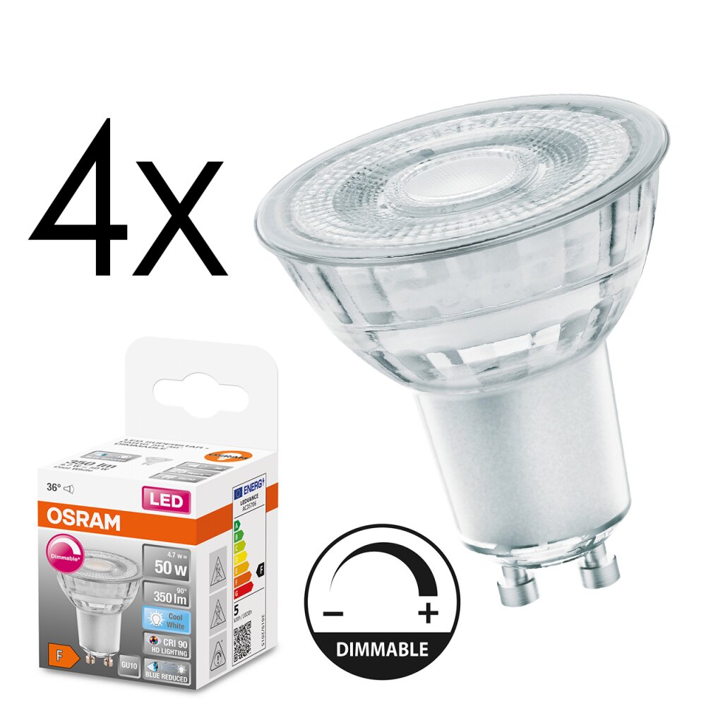 GU10 LED 4.7 Watt blanco neutro regulable 350 Lumen main product photo
