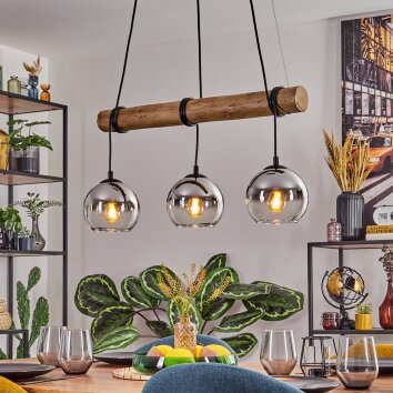 Koyoto Lámparas suspendidas, Luminarias esféricas, Lámparas colgantes Crudo, Negro, 3 luces Koyoto Lámparas suspendidas, Luminarias esféricas, Lámparas colgantes Crudo, Negro, 3 luces