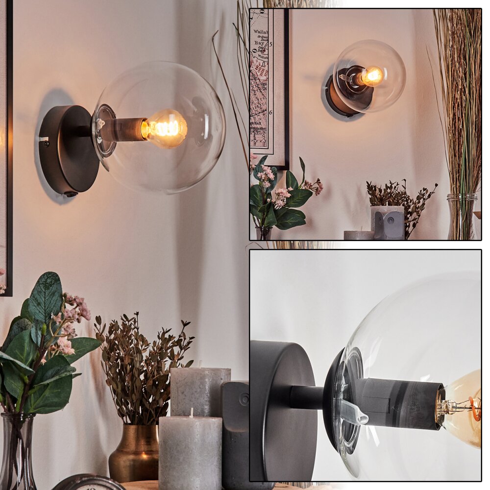 Koyoto Luminarias esféricas, Apliques, Spot de pared Transparente, 1 luz main product photo