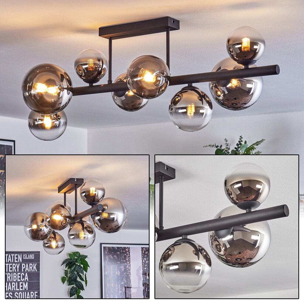 Chehalis Plafones, Luminarias esféricas Cromo, Transparente, Ahumado, 8 luces main product photo