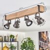 Pehefito Plafones, Spot techo Gris, Crudo, 4 luces
