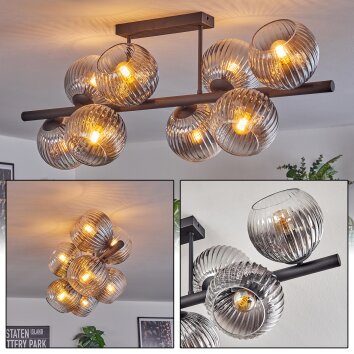 Gastor Plafones, Luminarias esféricas Transparente, Ahumado, 8 luces