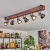 Pehefito Plafones, Spot techo marrón oscuro, Gris, 6 luces