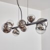 Chehalis Lámparas suspendidas, Luminarias esféricas, Lámparas colgantes Cromo, Transparente, Ahumado, 8 luces