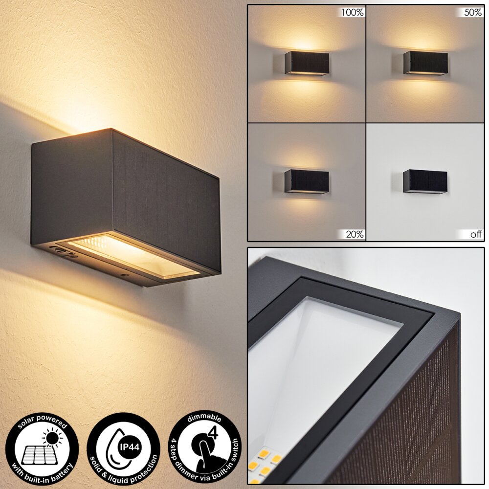 Brydebjerg Aplique de exterior, Lámpara Up & Down, Apliques LED Negro, 1 luz main product photo