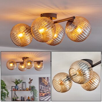 Koyoto Plafones, Luminarias esféricas Colores ámbar, 4 luces