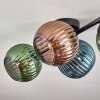 Koyoto Plafones, Luminarias esféricas Azul, Verde, Color cobre, 4 luces