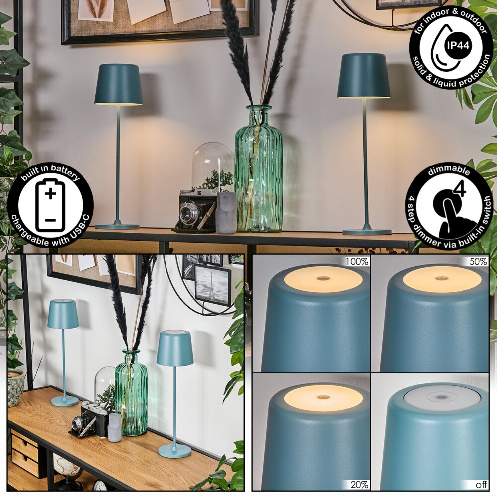 Belece Lámpara de mesa de exterior, Lámparas de mesa LED Azul, 1 luz main product photo