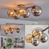 Gastor Plafones, Luminarias esféricas Colores ámbar, Cromo, Ahumado, 5 luces