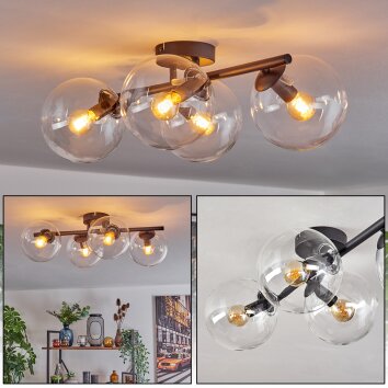 Gastor Plafones, Luminarias esféricas Transparente, 4 luces