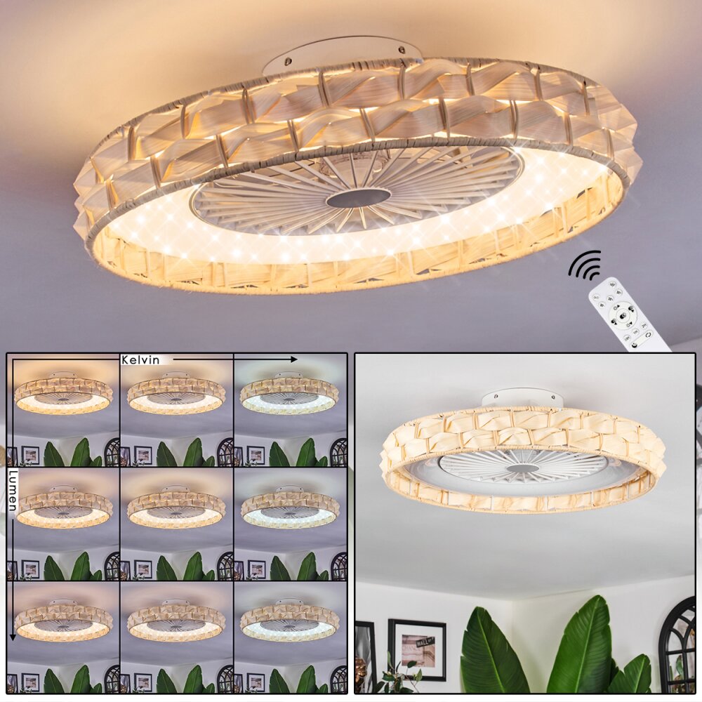 Benasal Plafones, lámpara ventilador de techo LED Blanca, 1 luz, Mando a distancia main product photo
