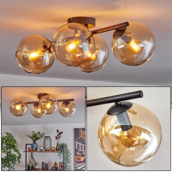 Koyoto Plafones, Luminarias esféricas Colores ámbar, 4 luces