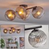 Koyoto Plafones, Luminarias esféricas Transparente, Ahumado, 4 luces