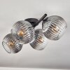Koyoto Plafones, Luminarias esféricas Transparente, Ahumado, 4 luces
